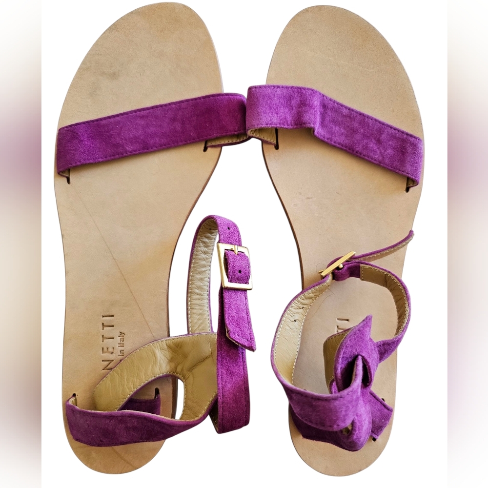 Cornetti Hand made in Italy New Purple Suede Leather  Chic Sandals EU 41 US 10.5